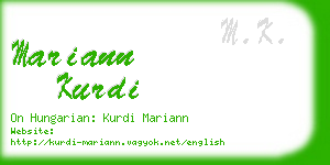 mariann kurdi business card